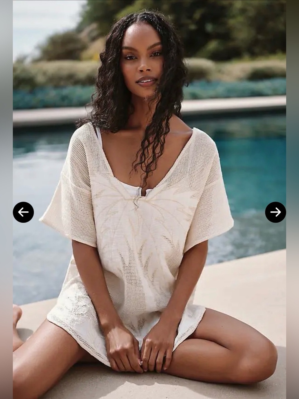 CELANDINE EMBROIDERED SHEER MESH MINI DRESS Cover Up Small
